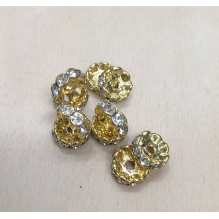Rondelle dorate con strass Swarovski