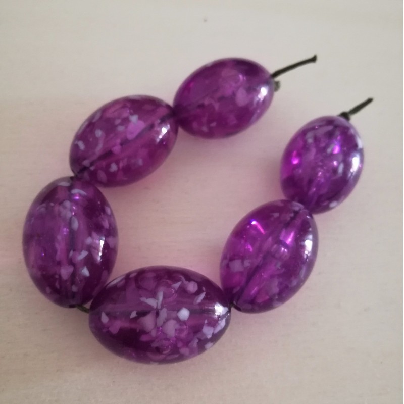 Ovali in bachelite viola- Resina resistente 