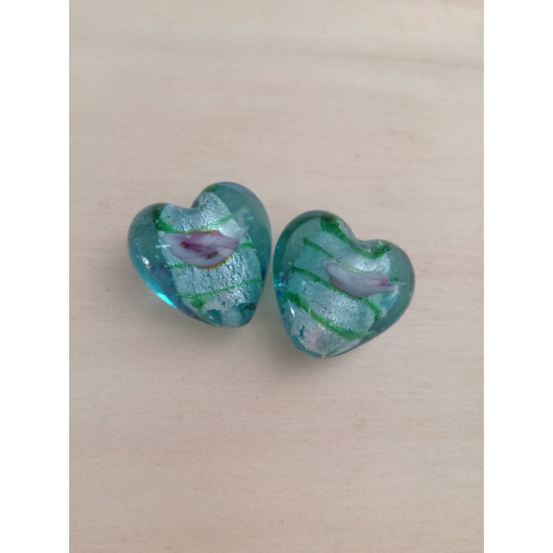 Cuore con rosellina acquamarina