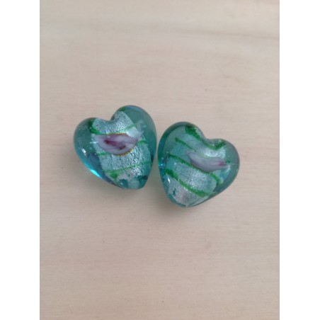Cuore con rosellina acquamarina