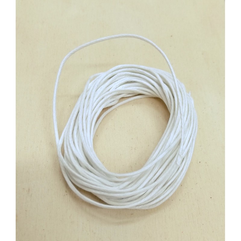 Cordino in cotone cerato bianco